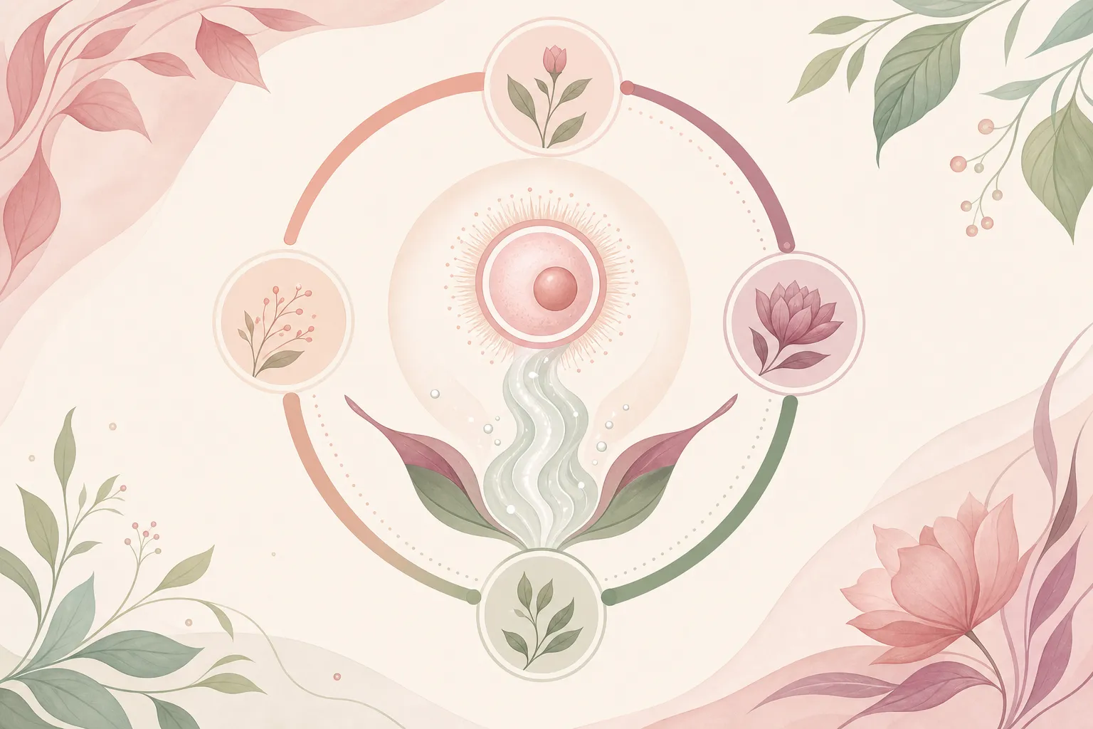 Ilustración editorial sobre fertilidad y ovulación